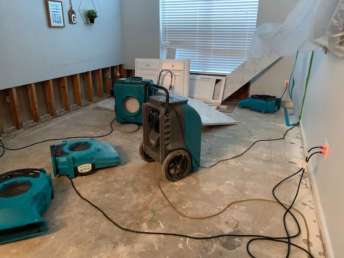 Dehumidifier in flood-cut room for Water Extraction & Removal in Orono